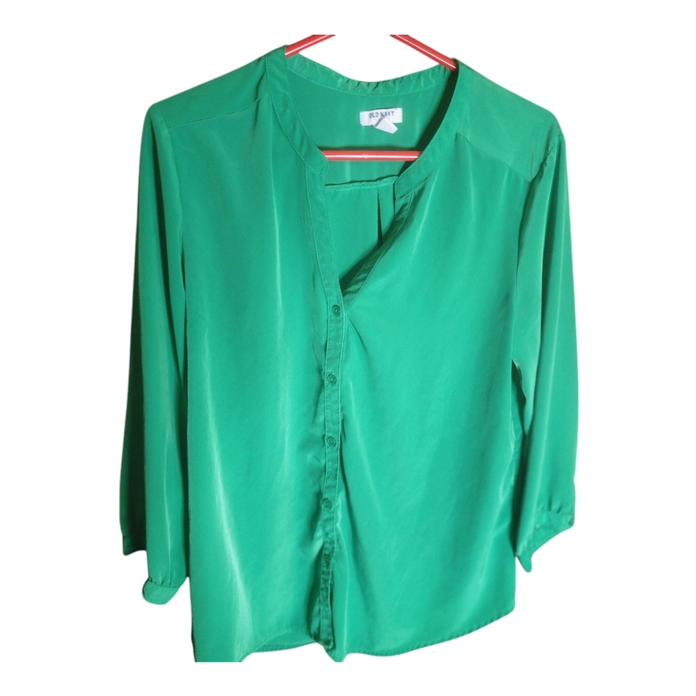 Old Navy Green button down Blouse Size L